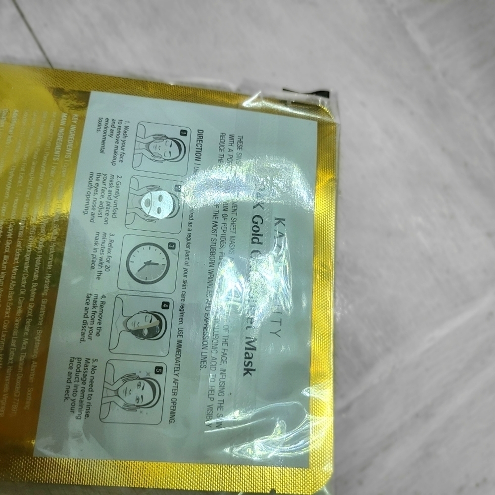 24K Gold Glow Sheet Facial Mask Lift/Firm - Picture 2 of 2